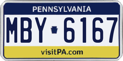PA license plate MBY6167
