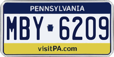 PA license plate MBY6209