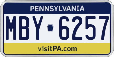 PA license plate MBY6257