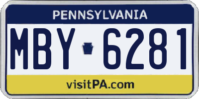 PA license plate MBY6281