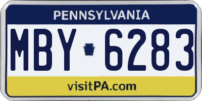 PA license plate MBY6283