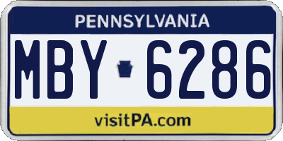 PA license plate MBY6286