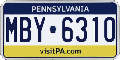 PA license plate MBY6310
