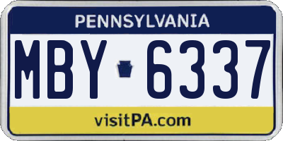 PA license plate MBY6337