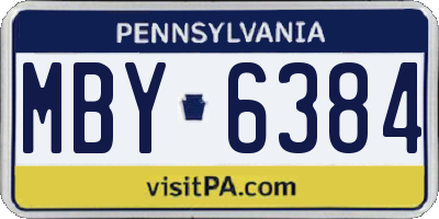 PA license plate MBY6384