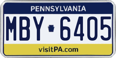 PA license plate MBY6405