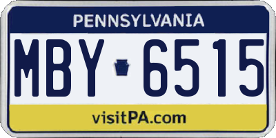 PA license plate MBY6515