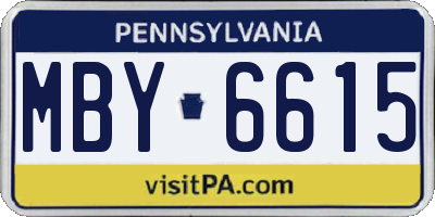 PA license plate MBY6615
