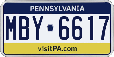 PA license plate MBY6617