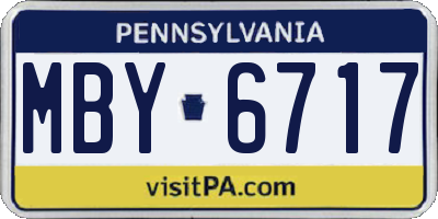 PA license plate MBY6717