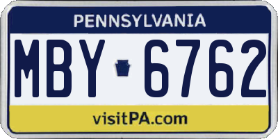PA license plate MBY6762