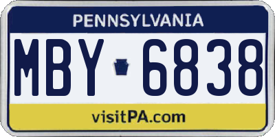 PA license plate MBY6838