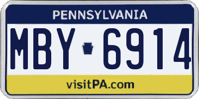 PA license plate MBY6914