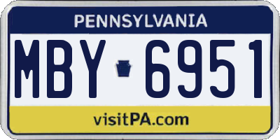 PA license plate MBY6951