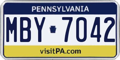 PA license plate MBY7042