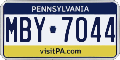 PA license plate MBY7044
