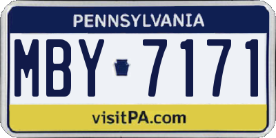 PA license plate MBY7171
