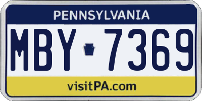 PA license plate MBY7369
