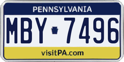 PA license plate MBY7496