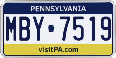 PA license plate MBY7519