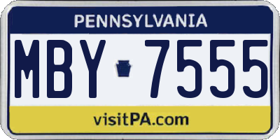 PA license plate MBY7555