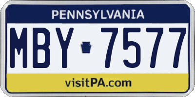 PA license plate MBY7577