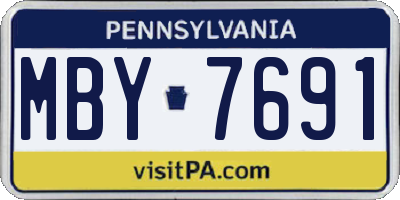 PA license plate MBY7691
