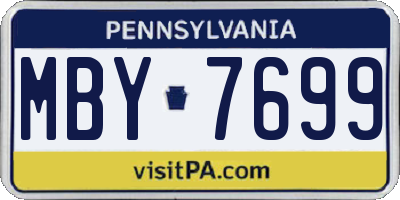 PA license plate MBY7699
