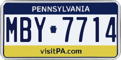 PA license plate MBY7714