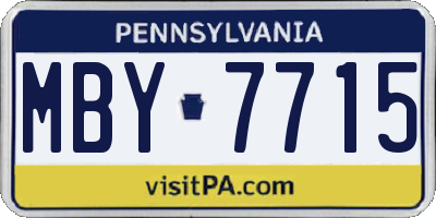 PA license plate MBY7715