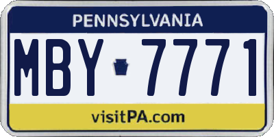 PA license plate MBY7771