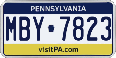 PA license plate MBY7823