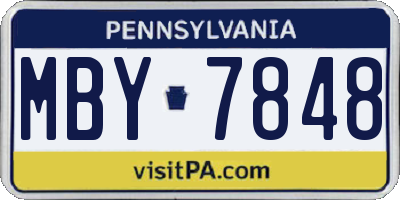 PA license plate MBY7848