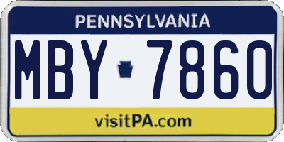 PA license plate MBY7860