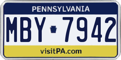 PA license plate MBY7942
