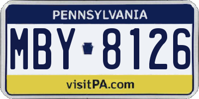 PA license plate MBY8126