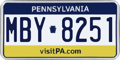 PA license plate MBY8251