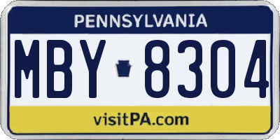 PA license plate MBY8304