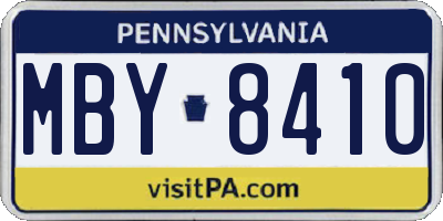 PA license plate MBY8410