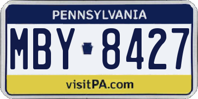 PA license plate MBY8427