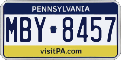 PA license plate MBY8457