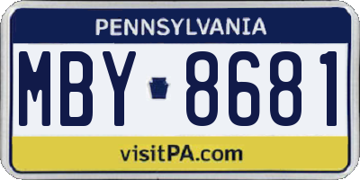 PA license plate MBY8681