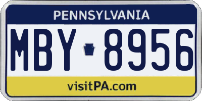 PA license plate MBY8956