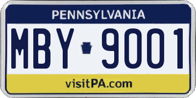 PA license plate MBY9001