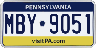 PA license plate MBY9051