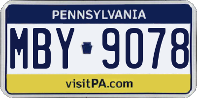 PA license plate MBY9078