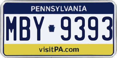 PA license plate MBY9393