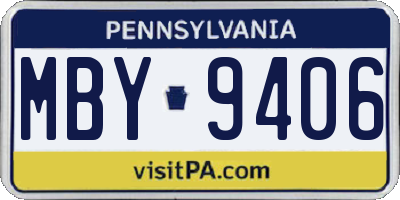 PA license plate MBY9406