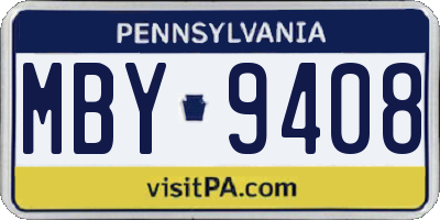 PA license plate MBY9408