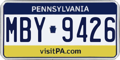 PA license plate MBY9426